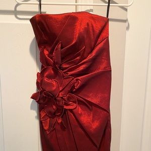 Jessica McClintok bodycon deep red dress